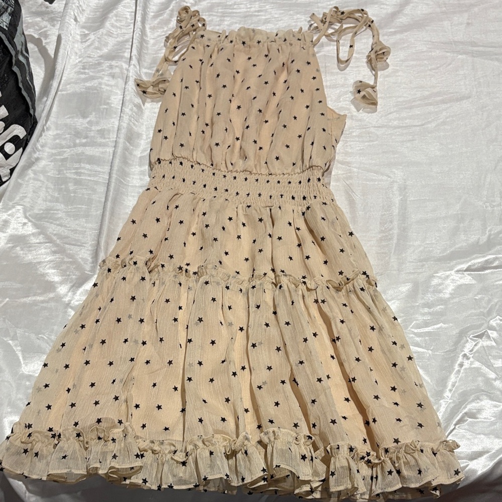 Storia Beige Star Patterned Dress